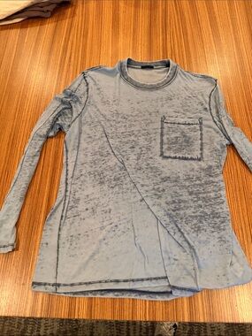 ATM Anthony Thomas Melillo Men's Long Sleeve Pocket Tee - Light Blue